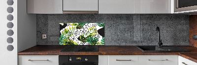 Kitchen splashback Tropical leaves