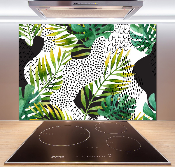 Kitchen splashback Tropical leaves