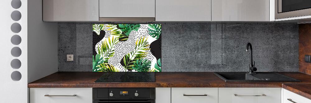 Kitchen splashback Tropical leaves