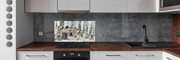 Cooker splashback Wolves in winter