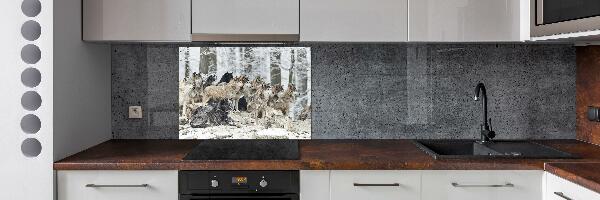 Cooker splashback Wolves in winter