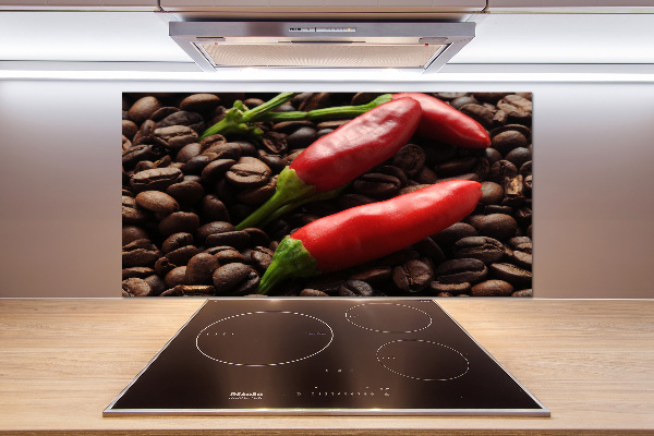 Cooker splashback Chilli and coffee