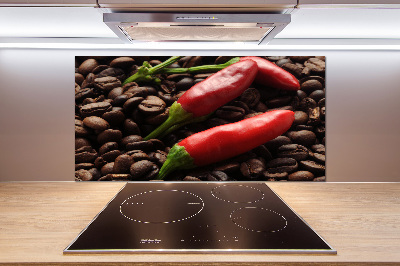 Cooker splashback Chilli and coffee