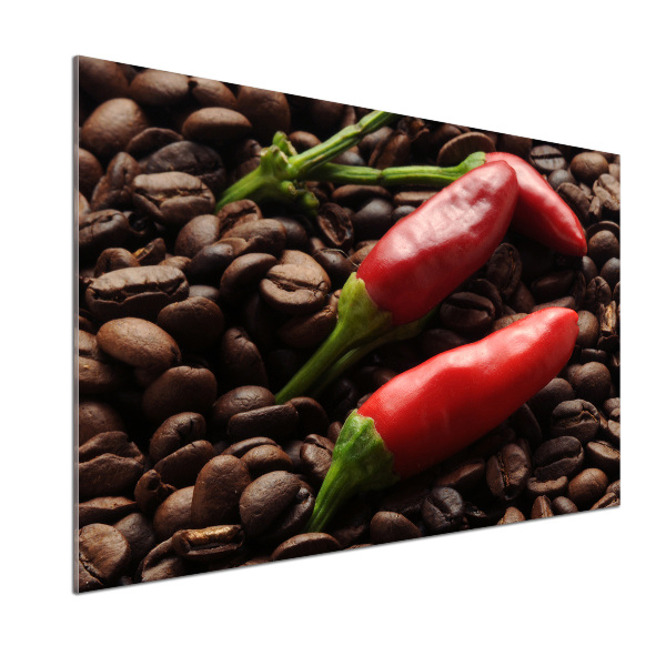 Cooker splashback Chilli and coffee