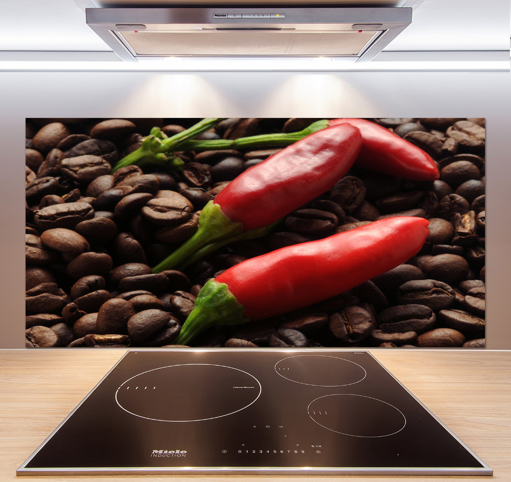 Cooker splashback Chilli and coffee