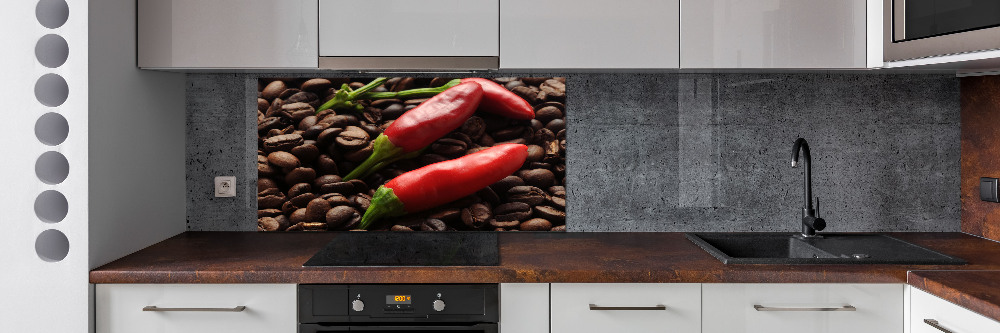 Cooker splashback Chilli and coffee