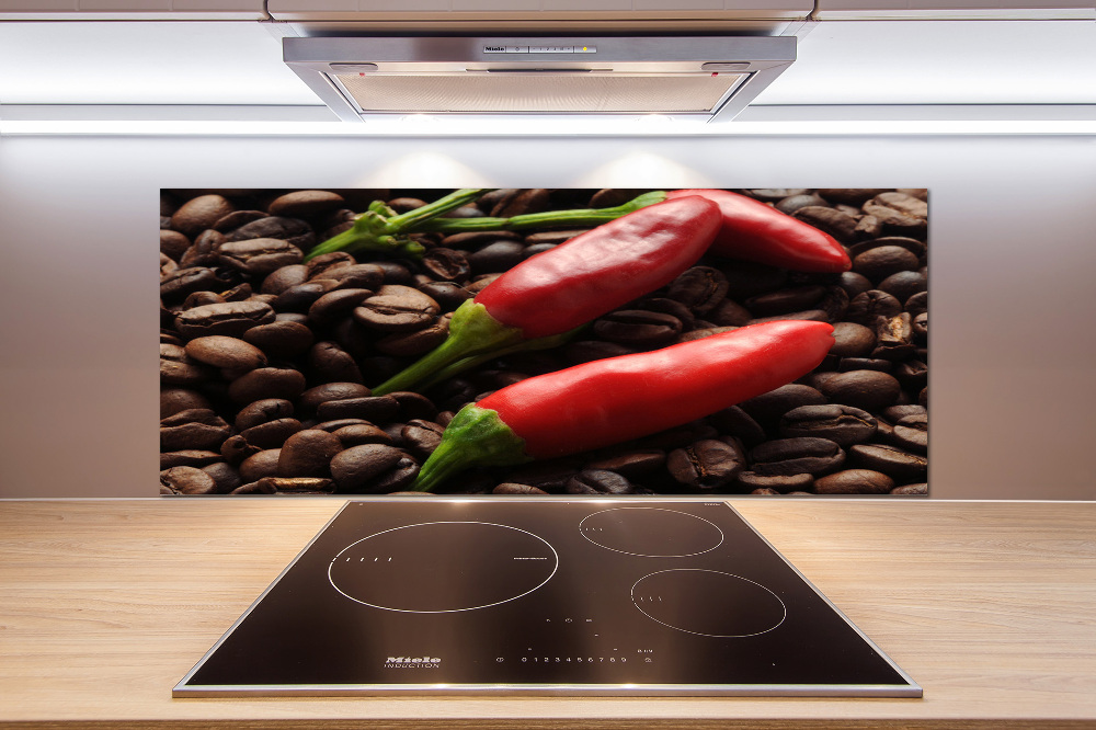 Cooker splashback Chilli and coffee