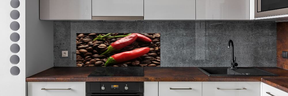 Cooker splashback Chilli and coffee