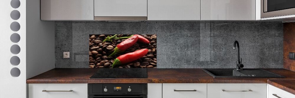 Cooker splashback Chilli and coffee