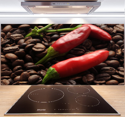 Cooker splashback Chilli and coffee