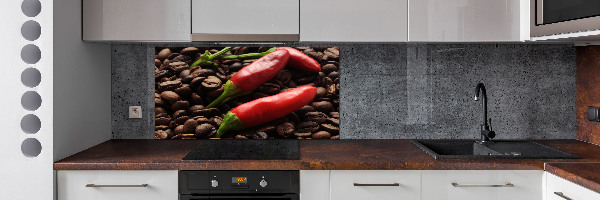 Cooker splashback Chilli and coffee