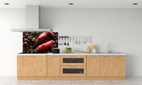 Cooker splashback Chilli and coffee