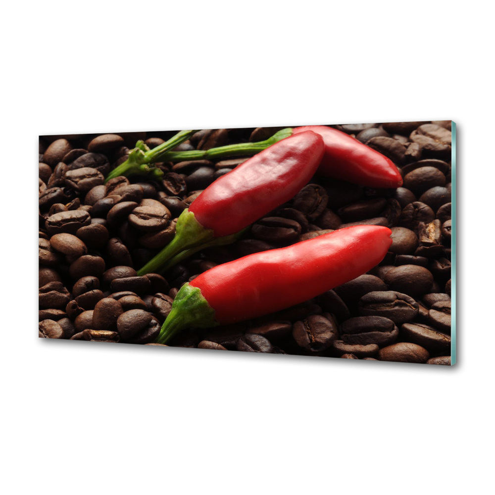 Cooker splashback Chilli and coffee