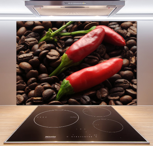 Cooker splashback Chilli and coffee