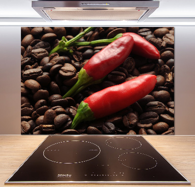 Cooker splashback Chilli and coffee