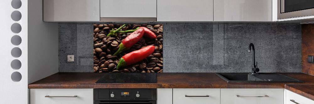 Cooker splashback Chilli and coffee