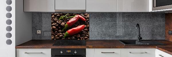 Cooker splashback Chilli and coffee