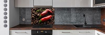 Cooker splashback Chilli and coffee