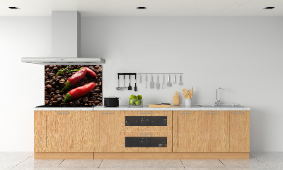 Cooker splashback Chilli and coffee