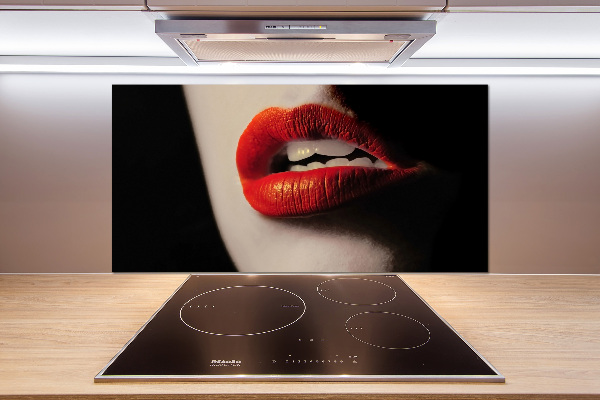 Cooker splashback Red lips