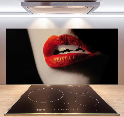 Cooker splashback Red lips