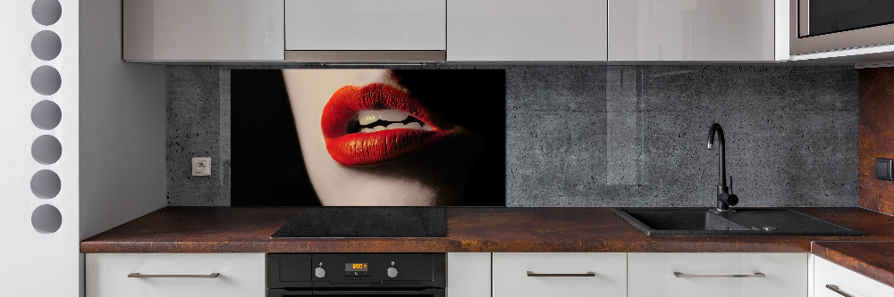 Cooker splashback Red lips