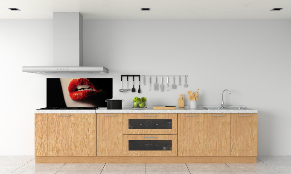 Cooker splashback Red lips