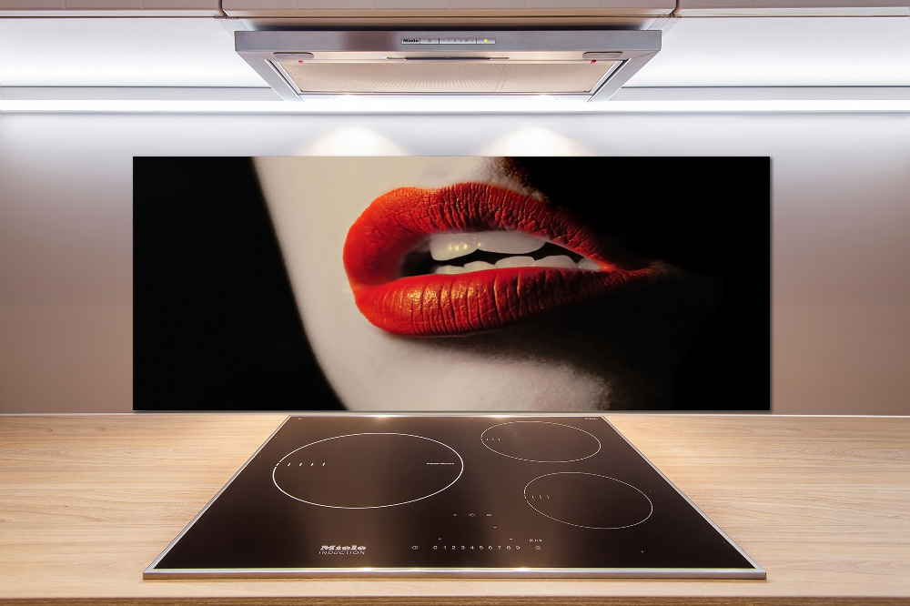 Cooker splashback Red lips