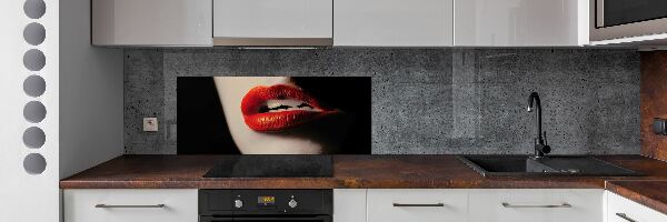 Cooker splashback Red lips