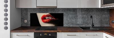 Cooker splashback Red lips