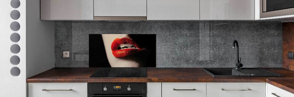 Cooker splashback Red lips