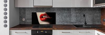 Cooker splashback Red lips