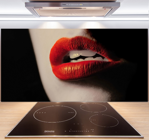 Cooker splashback Red lips