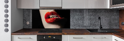 Cooker splashback Red lips