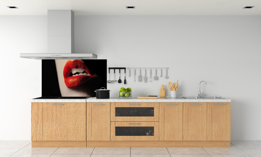 Cooker splashback Red lips