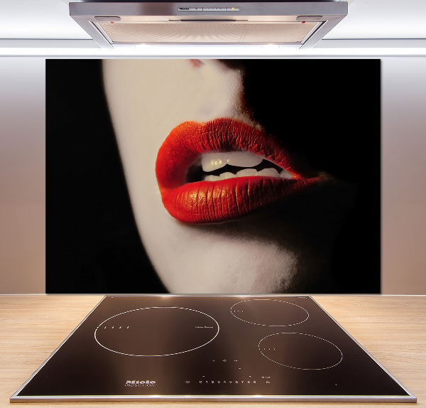 Cooker splashback Red lips