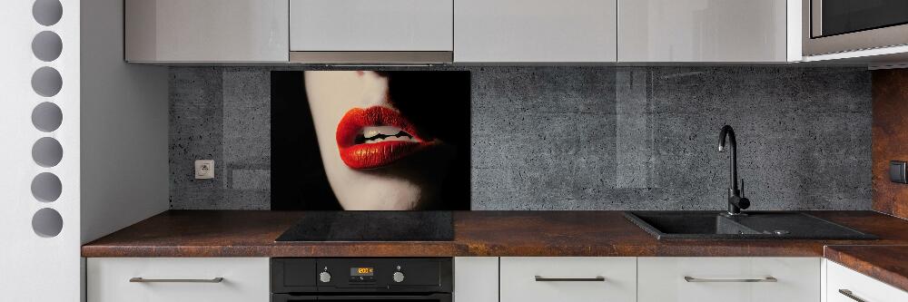 Cooker splashback Red lips