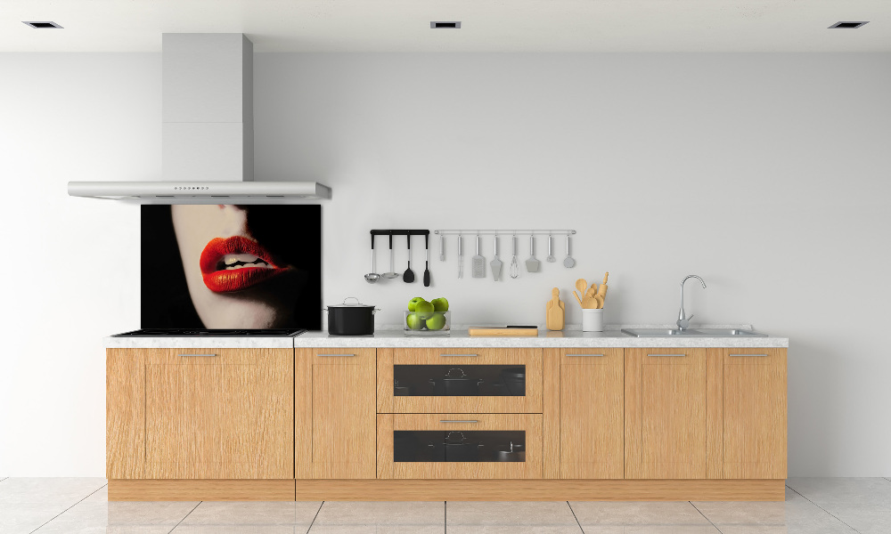 Cooker splashback Red lips