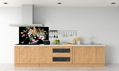 Cooker splashback Flowers and birds