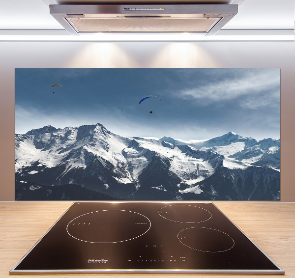 Cooker splashback Paraglide of the Alps