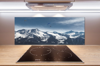 Cooker splashback Paraglide of the Alps