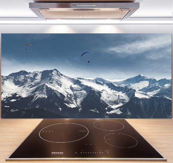 Cooker splashback Paraglide of the Alps