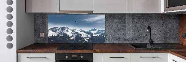 Cooker splashback Paraglide of the Alps