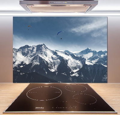 Cooker splashback Paraglide of the Alps