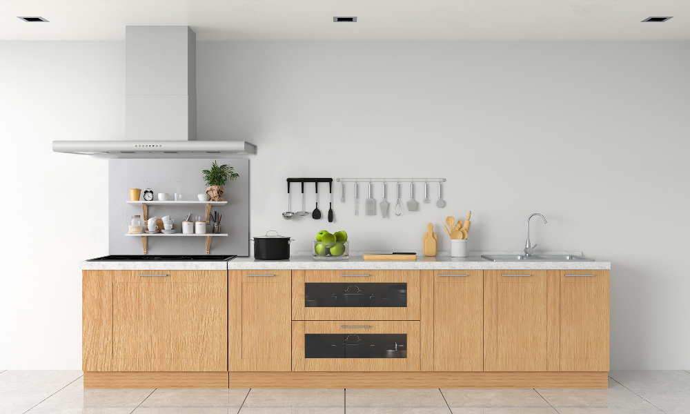 Kitchen splashback Decorations on the shelf