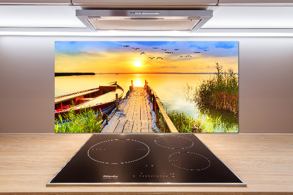 Kitchen splashback Boat and pier