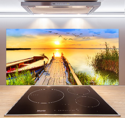 Kitchen splashback Boat and pier