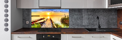 Kitchen splashback Boat and pier