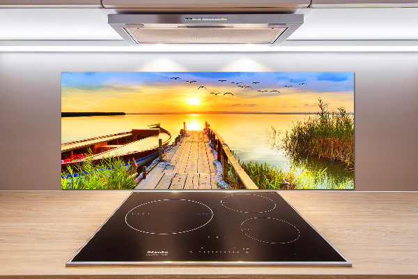 Kitchen splashback Boat and pier