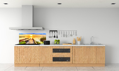 Kitchen splashback Boat and pier